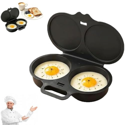 Dual Cavity Microwave Egg Poacher with Lid - Black | 2026 New