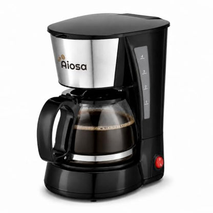 4 Cup Mini Drip Coffee Maker with Reusable Filter & Keep Warm Function - Anti-Drip