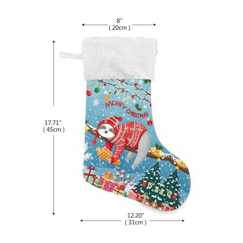 Christmas Stockings Sloth Personalized Large Holiday Decor Set of 2 - 17.7 Inch