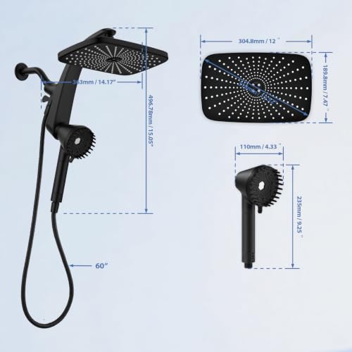 Filtered Shower Head with Replacement Cartridges - Black, 2-Pack