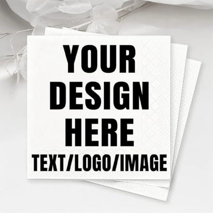 Personalized Cocktail Napkins with Logo Custom Logo Text Photo Party Supplies