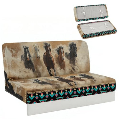 Tribal Horse RV Loveseat Cover for Camper Couch & Sofa - Stretch Fit, Protects Upholstery