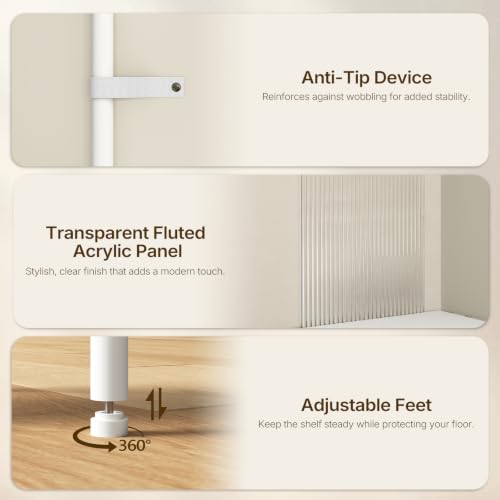 5-Tier Corner Shelf - White Corner Bookshelf for Small Spaces