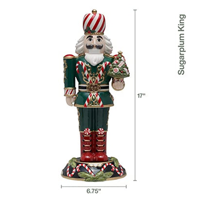 Decorative Nutcracker with Tree - Sugarplum King 17 Inch Holiday Figure