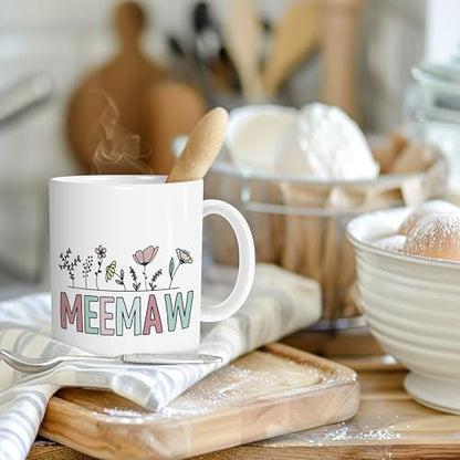 White Coffee Mug 11oz - Funny Meemaw Gifts, Birthday & Christmas Present - I-White Mug
