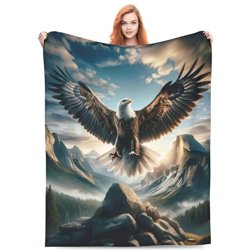 Eagle Throw Blanket - 60x80in Soft Warm Cozy Animal Bed Decor - Eagle 04