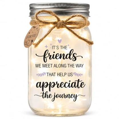 GoodFriend Friendship Mason Jar Light Gift for Women - Best Friend Keepsake