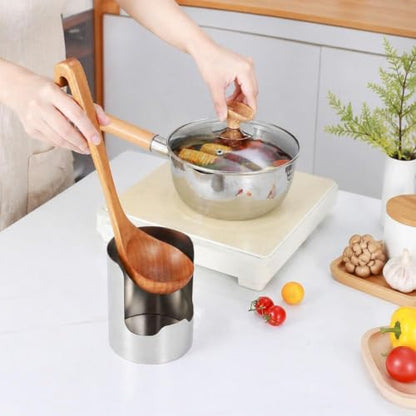 Silver 2-in-1 Multi-functional Kitchen Utensil & Lid Holder - Space-Saving Stainless Steel Rack