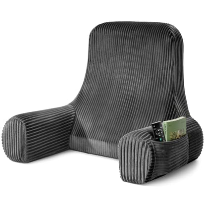 Reading Pillow for Bed Sitting Up with Back Support and Arms