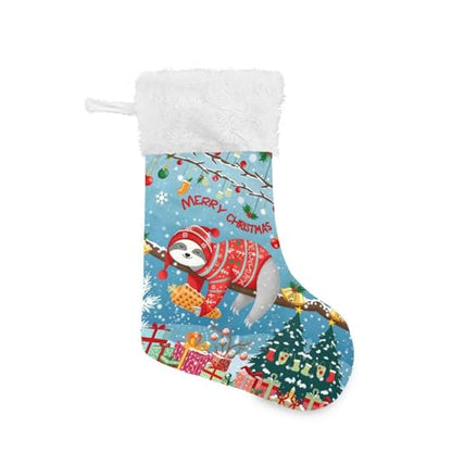 Christmas Stockings Sloth Personalized Large Holiday Decor Set of 2 - 17.7 Inch