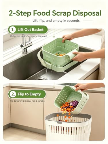 Foldable Hanging Sink Drain Basket - Green, Fast-Draining, Detachable Kitchen Organizer