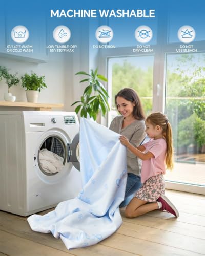 Cooling Queen Size Mattress Protector Blue Waterproof Breathable 3D Air Fabric