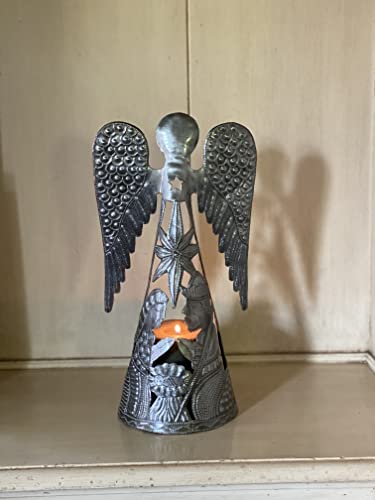 Religious Nativity Angel Figurine - Handmade Holiday Home Decor, 9-Inch
