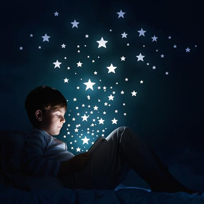 Glow in The Dark Snowflake Wall Stickers - Fluorescent Decorative Murals for Bedroom & Home Decor