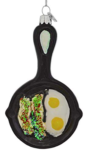 Glass Frying Pan Ornament - 5-Inch Kitchen Decor Holiday Collectible