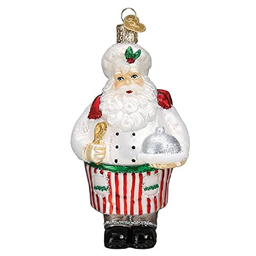 Old World Christmas Chef Santa Glass Ornament - Blown Glass Holiday Tree Decoration - Variation: 5.500 / Chef Santa