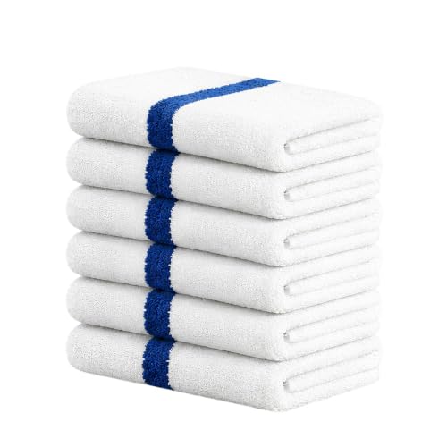 Bulk Cotton Bath Towels 6 Pack - Quick Dry, Ultra-Soft, Economy Size