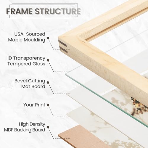 Maple Wood Picture Frame 4x6 Photo Collage Wall & Tabletop Display - Natural Finish - Variation: Maple / 4X6, 1P