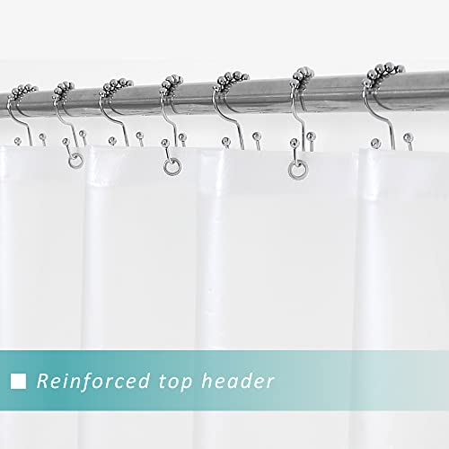 Mrs Awesome Clear Orange Shower Curtain Liner with 3 Magnets, 72x72 Premium Flexible Sturdy Plastic Shower Curtain for Bathroom Lightweight & Waterproof, Clear Orange