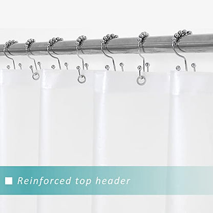 Mrs Awesome Clear Orange Shower Curtain Liner with 3 Magnets, 72x72 Premium Flexible Sturdy Plastic Shower Curtain for Bathroom Lightweight & Waterproof, Clear Orange