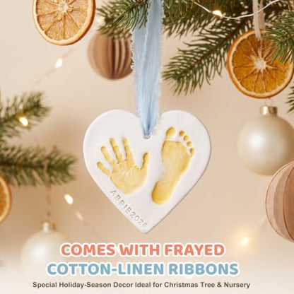 Baby Handprint Footprint Keepsake Ornament Kit - DIY Memory Gift for Newborns