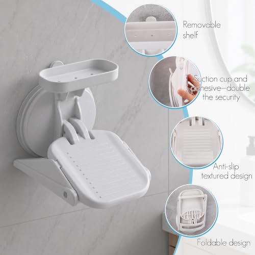Shower Foot Rest with Suction Cup for Shaving Legs - No Drill, Non Slip Bathroom Step Stool