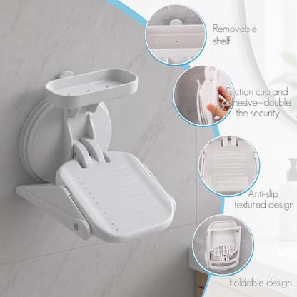 Shower Foot Rest with Suction Cup for Shaving Legs - No Drill, Non Slip Bathroom Step Stool