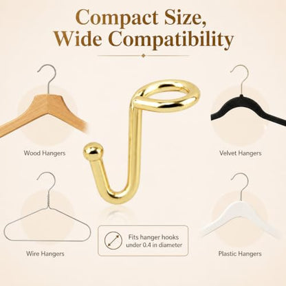 Gold 36 Pack Metal Clothes Hanger Connector Hooks Space Saver Closet Organizer