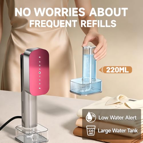 Portable Travel Garment Steamer & Iron 2-in-1 Handheld Clothes Steamer with LED Touch Screen