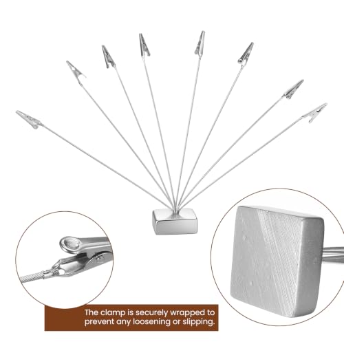Silver 8 Branch Money Tree Gift Holder with Clips - Tabletop Decor