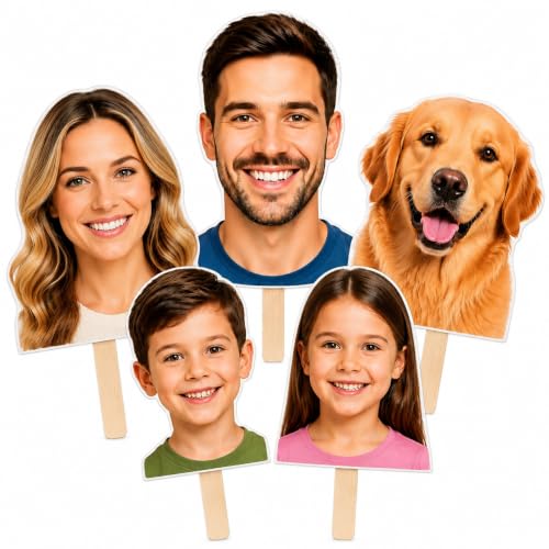 Personalized Face Cutout on a Stick - Custom Photo Prop for Events