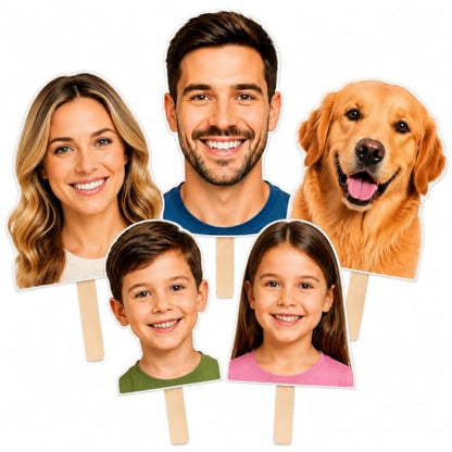 Personalized Face Cutout on a Stick - Custom Photo Prop for Events