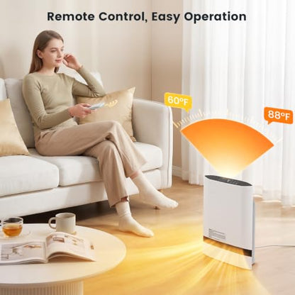 Electactic Space Heater Portable Electric Heaters White Compact - Indoor Use