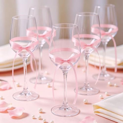 36 Pink Satin Bow Cake Toppers for Desserts & Party Decorations