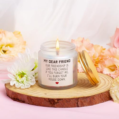 Women's Friendship Candle Gift Set with Coffee Mug and Lavender Scented Candle