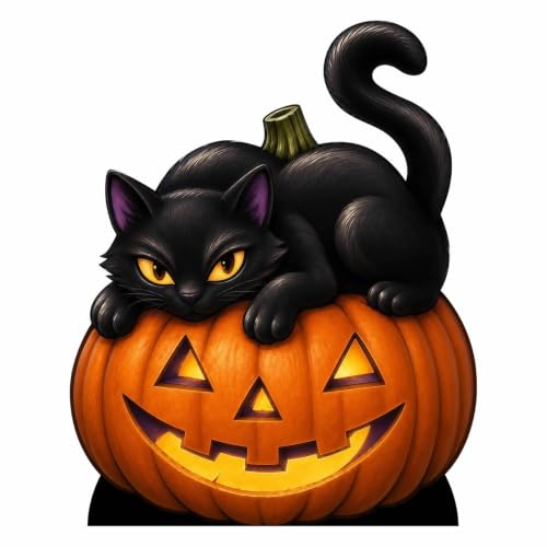Pumpkin Cat Halloween Cardboard Cutout Standee - 2 FT Freestanding Decor