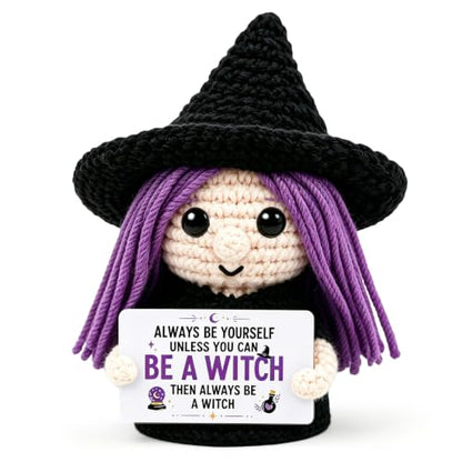 Witchy Gift for Women - Handmade Crochet Witch Decor for Halloween & Home