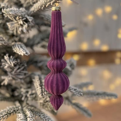 Lilac Velvet Christmas Ornaments Set 6.7 Inch - Shatterproof Ball Decor (6 Pieces)