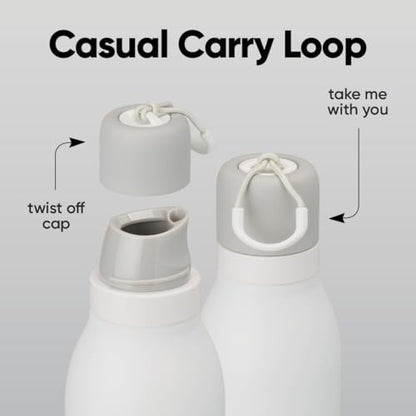 Insulated Stainless Steel Water Bottle 18oz with Twist Lid & Carry Loop