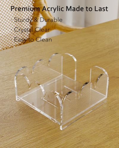 3x3 Acrylic Sticky Note Holder with 100 Sheets of Sticky Notes - Desk Organizer