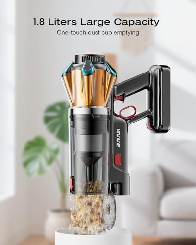 Green Cordless Vacuum Cleaner 60Kpa 650W Stick Vacuum for Pet Hair & Carpets