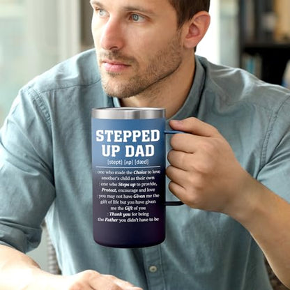 Gradient 20oz Insulated Coffee Mug for Stepdad - Father's Day Gift with Keychain