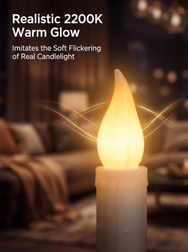 10-Inch Battery Operated LED Window Candles with Bronze Base - Dusk to Dawn Sensor