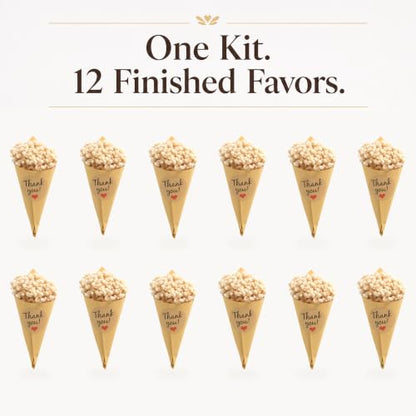 Mini Dried Baby’s Breath Flower Favors Kit with Wraps & Stickers - 12 Sets
