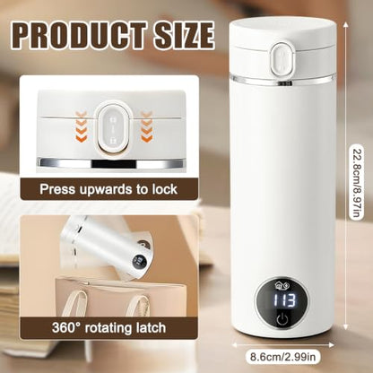 Portable Electric Tea Kettle with USB-C, 17oz Travel Water Boiler 120V