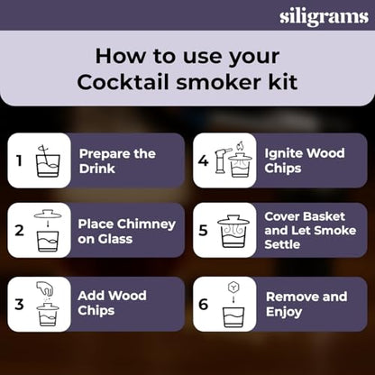 Cocktail Smoker Set for Whiskey & Cocktails with Wood Chips & Torch