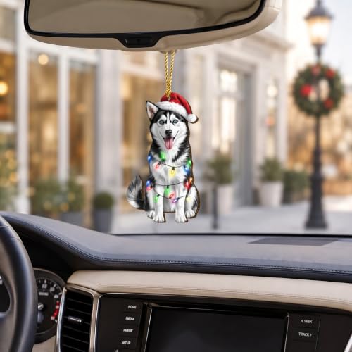 Siberian Husky Christmas Ornament - Double-Sided Wooden Holiday Decor 2026
