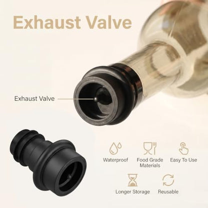 Wine Vacuum Pump & Reusable Silicone Stoppers Set - Keep Wine Fresh