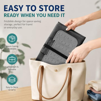 Foldable Clothes Steamer Board 35.62 x 15.75 Inch Portable Ironing Mat with Silicone Rest