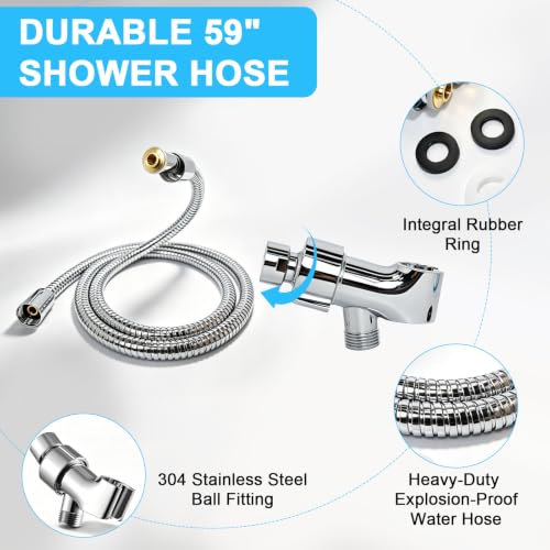 Filtered Handheld Shower Head with Detachable Chrome Spray for Healthier Shower